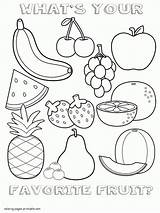 Healthy Coloring Food Pages Kids Fruit Preschool sketch template