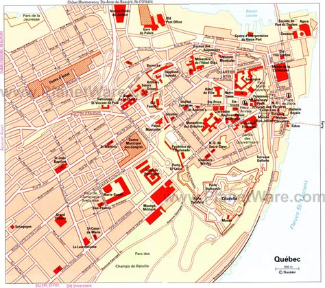 Map Of Quebec City Attractions Planetware Quebec