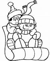 Coloring Winter Boys Kids Print Topcoloringpages Colouring Sledge Color Sheet sketch template