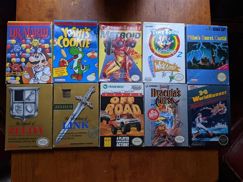 collection  boxed nes games rnes