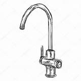 Faucet Kitchen Tap Drawing Sketch Vector Clip Getdrawings Illustrations sketch template