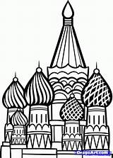 Kremlin Moscow Coloriage Russie Russe Dragoart Enregistrée Basil sketch template
