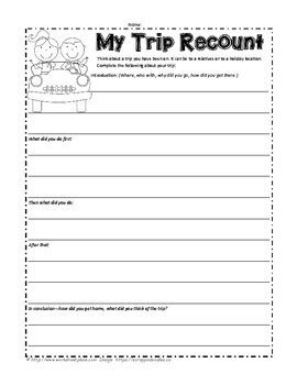 recount writing packet  teaching ideas  worksheet place tpt