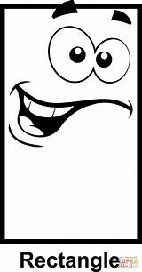 Rectangle Coloring Pages Cartoon Face Template Shapes sketch template
