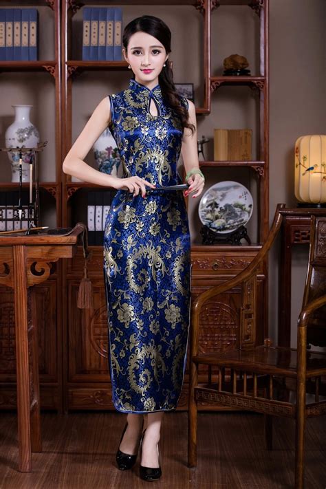 shanghai story high quality traditional chinese dress sleeveless