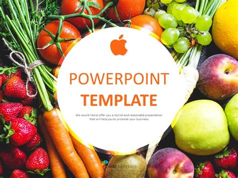powerpoint template healthy  colorful vegetable