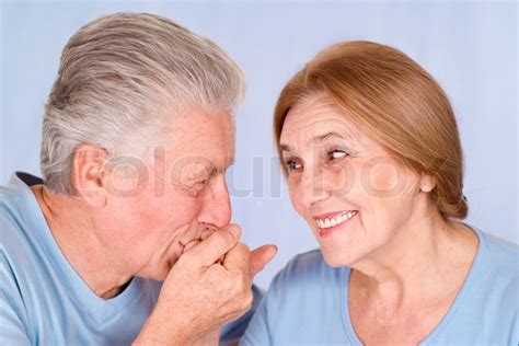 Old Man Kissing Hand Stock Image Colourbox