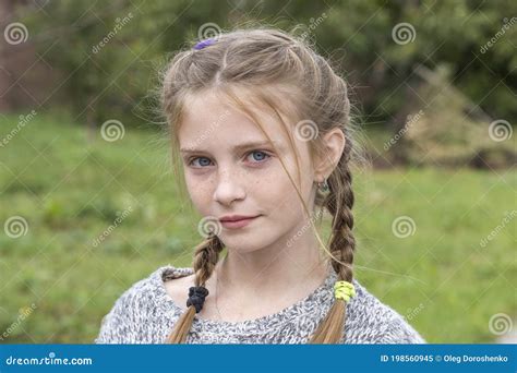 Portrait Of Young Pretty Cute Girl Beautiful Woman In Summer Stock 606