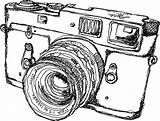 Camera Drawing Nikon Rangefinder Style Stickers Drawings Redbubble Getdrawings Paintingvalley sketch template