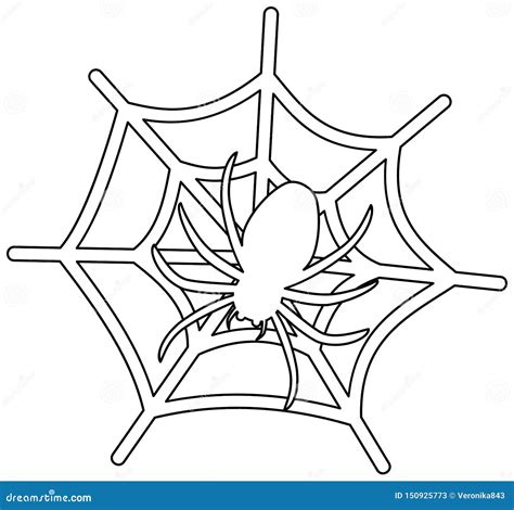 spider  spider web outline vector illustration stock vector