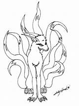 Nine Fox Tailed Coloring Pages Naruto Tails Drawing Printable Getcolorings Getdrawings Cloak Easily Color Deviantart Popular sketch template