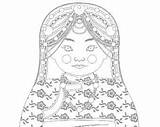 Matryoshka Multicultural sketch template