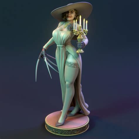 Lady Dimitrescu 3d Printed Pinup Statue From Resident Evil Etsy
