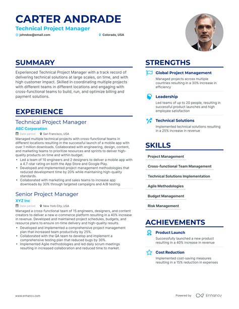 technical project manager resume examples guide