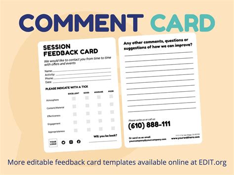 customize  feedback card templates