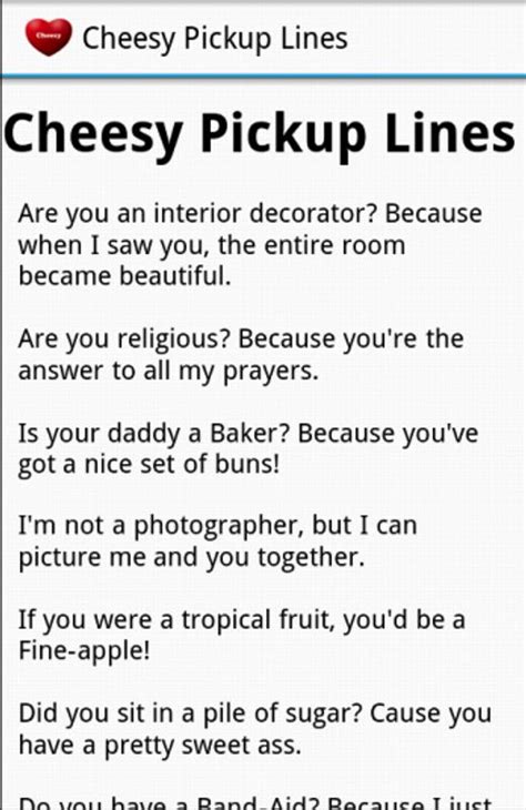 Cheesy Pickup Lines Valentines For Android Apk Download