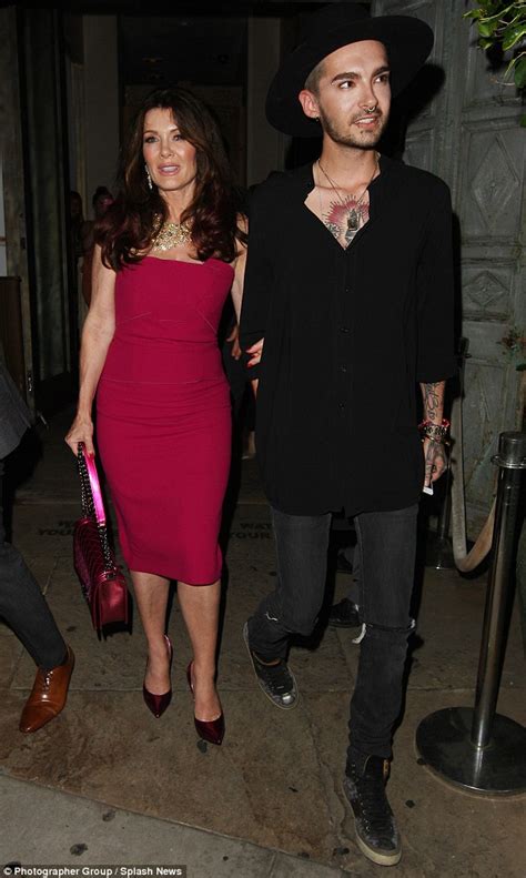 lisa vanderpump arm in arm with tokio hotel s bill kaulitz after dinner