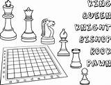 Ajedrez Chess Colorear Xadrez Openclipart Peças Fichas Supercoloring Ingles sketch template