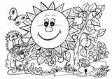 Nature Coloring Pages Printable Kids Color Print Getcolorings Spring sketch template