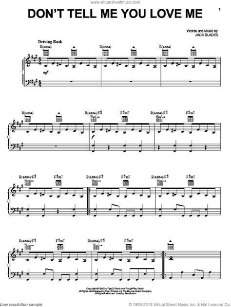 Ranger Don T Tell Me You Love Me Sheet Music For Voice Piano Or Guitar