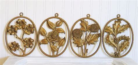 Four Seasons Floral Wall Decor Gold Cast Aluminum By Sexton Metalcraft
