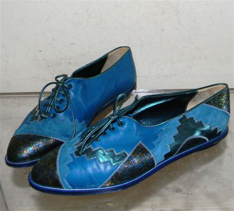 vintage  shoes sz  italian  amazing blue pixie shoes etsy