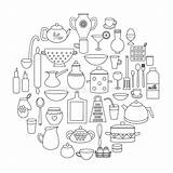 Utensils Colouring Ware Kitchenware sketch template