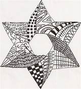 Zentangle Star David Zentangles Patterns Jewish Uploaded User sketch template