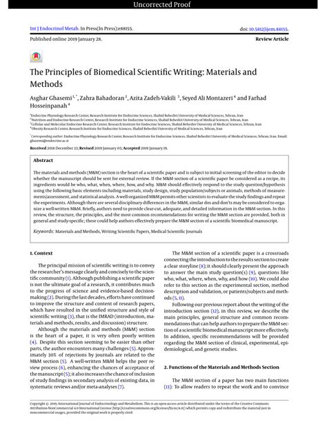 principles  biomedical scientific writing materials