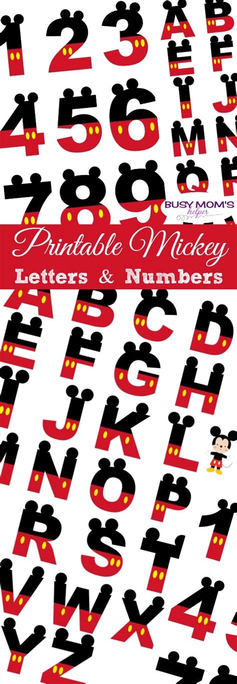 mickey mouse alphabet letters