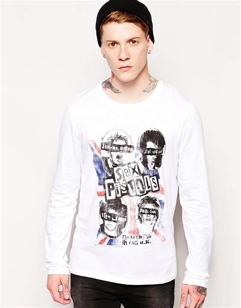 lyst asos long sleeve t shirt with sex pistols flag