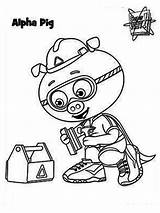 Pig Alpha Super Coloring Hero Form Superwhy sketch template