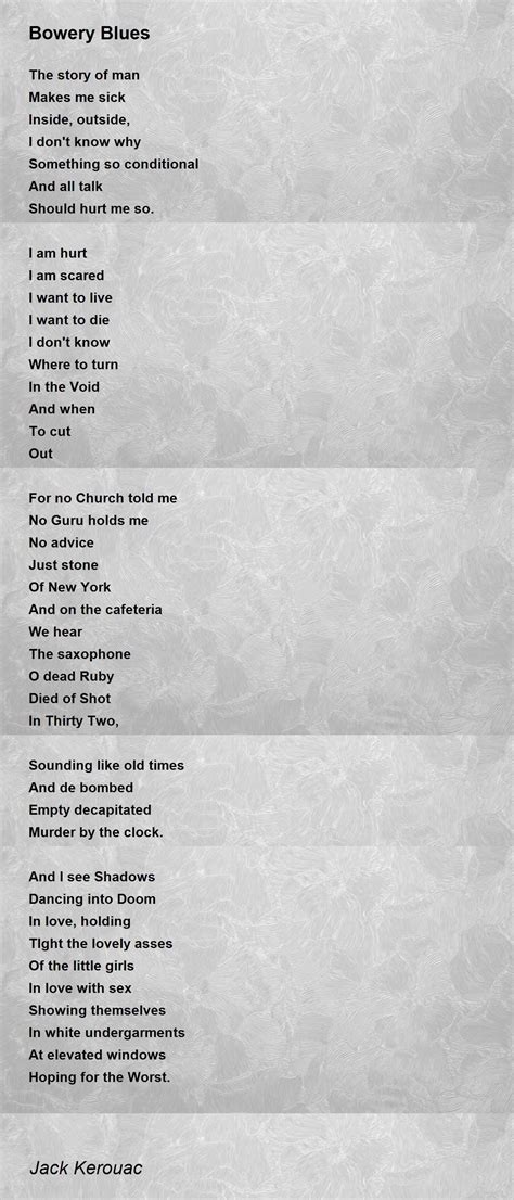 Bowery Blues Poem By Jack Kerouac Poem Hunter