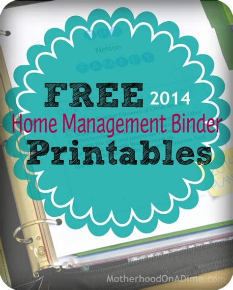 home management binder printables