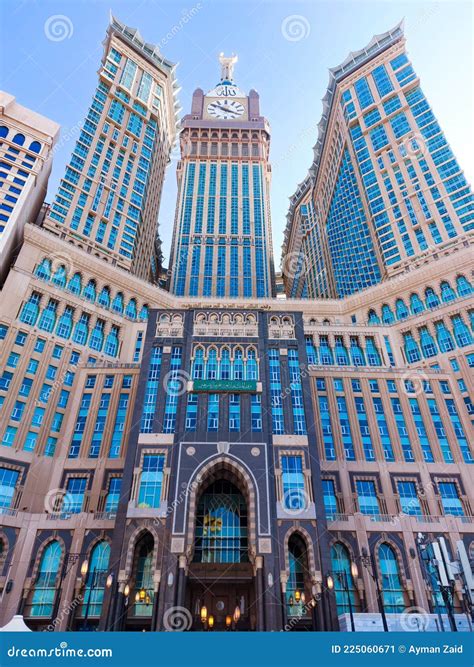 mecca saudi arabia zam zam tower  clock tower editorial photo