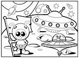 Ufo Coloring Pages Alien Space Printable Kids Outer Cool sketch template