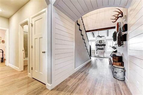 hallway  shiplap walls  ceiling faux shiplap white shiplap