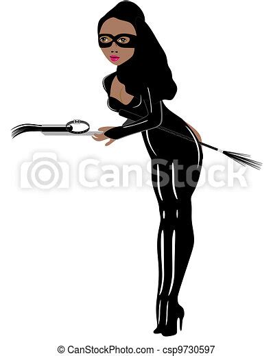 Vectors Illustration Of Nice And Naughty Women In A Leather Suit With