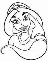 Coloring Jasmine Disney Princess Pages Popular sketch template