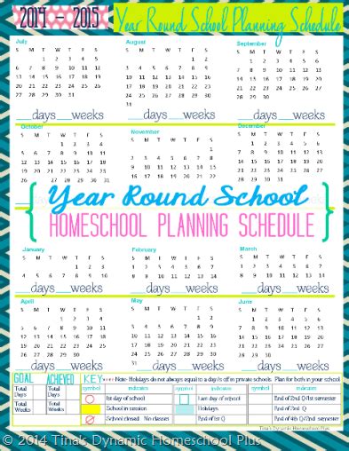 year  homeschool planning schedule forms