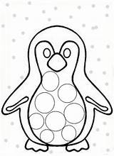 Nounou Gommette Pingouin sketch template