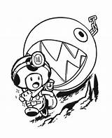 Toad Mario sketch template