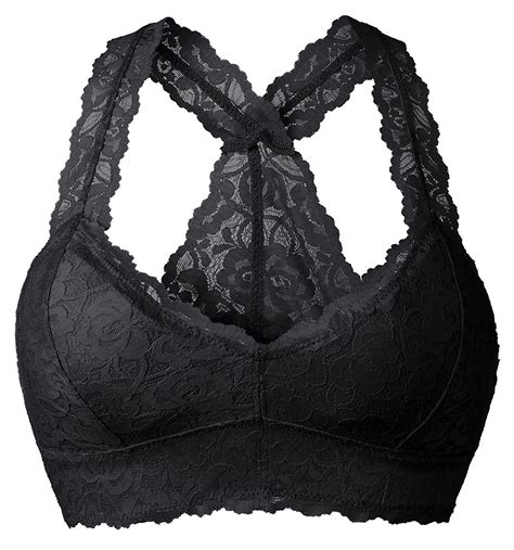 yianna women floral lace bralette padded breathable sexy racerback lace
