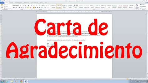 Como Hacer Una Carta De Agradecimiento Youtube