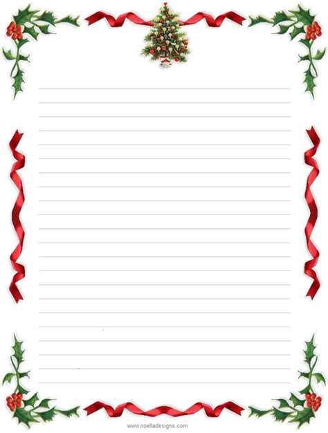 christmas clipart lined paper  printable stationery