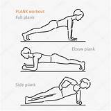 Plank Exercise Plancia Tavola Allenamento Esercizio Guides Grafica Vectorstory sketch template
