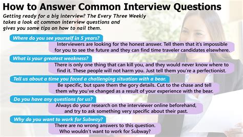 How To Answer Common Interview Questions The Every Three Weekly