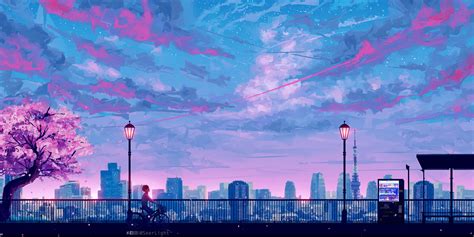 anime cityscape landscape scenery  hd anime  wallpapers images backgrounds