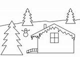Coloring Winter House Icicles Pages Printable sketch template