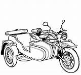 Coloring Sidecar Ural Raskrasil sketch template